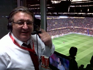 Narrando final de Copa del Rey 2011 en Valencia.
