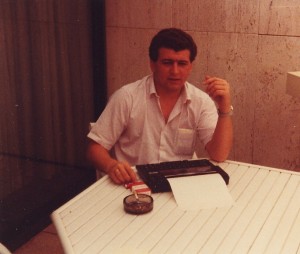 En la terraza del Hotel Noga Hilton en Ginebra.